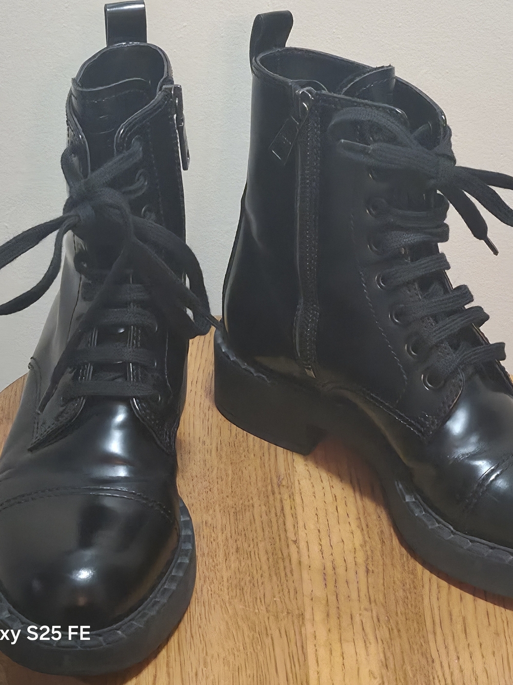 Prada Black Leather Lace-Up Combat Boots - Picture 11 of 11
